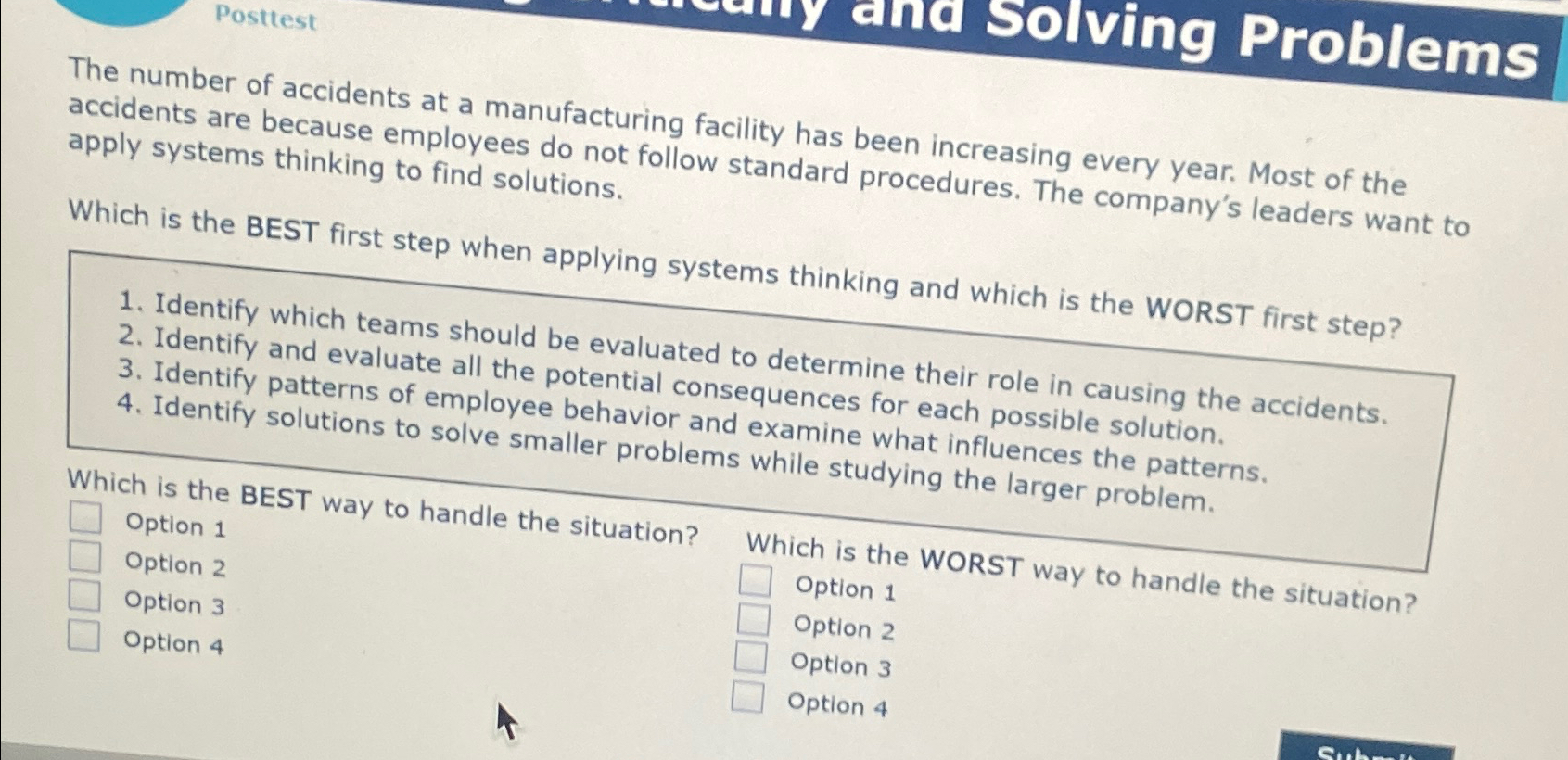 Solved Posttestand Solving ProblemsThe number of accidents | Chegg.com