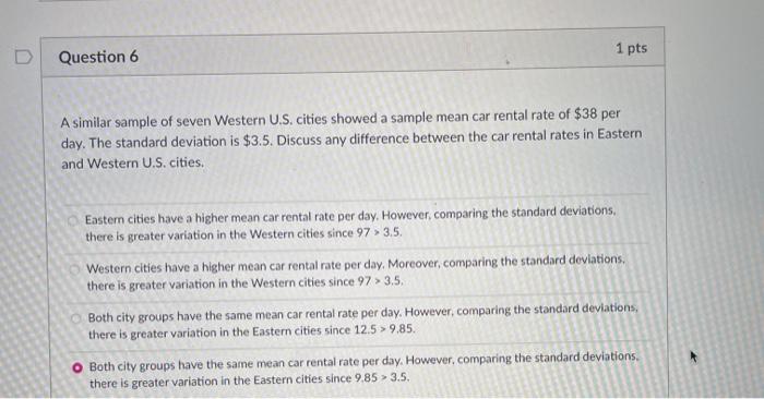 Solved Questions 5 and 6 refer to the following. Car rental | Chegg.com