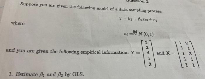 Solved Suppose you are given the following model of a data | Chegg.com