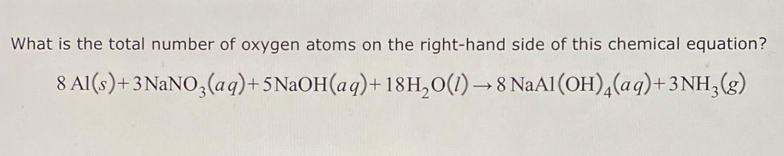 Solved What Is The Total Number Of Oxygen Atoms On The 