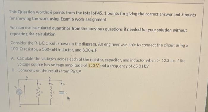 Solved This Question worths 6 points from the total of 45.1 | Chegg.com