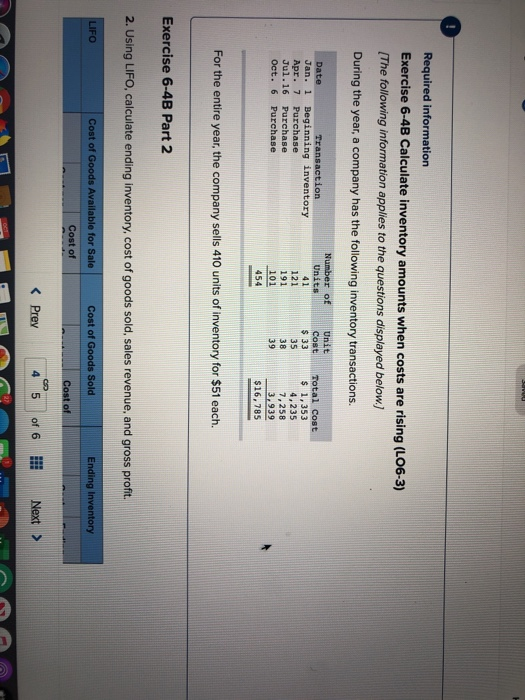 Solved Required Information Exercise 6-4B Calculate | Chegg.com