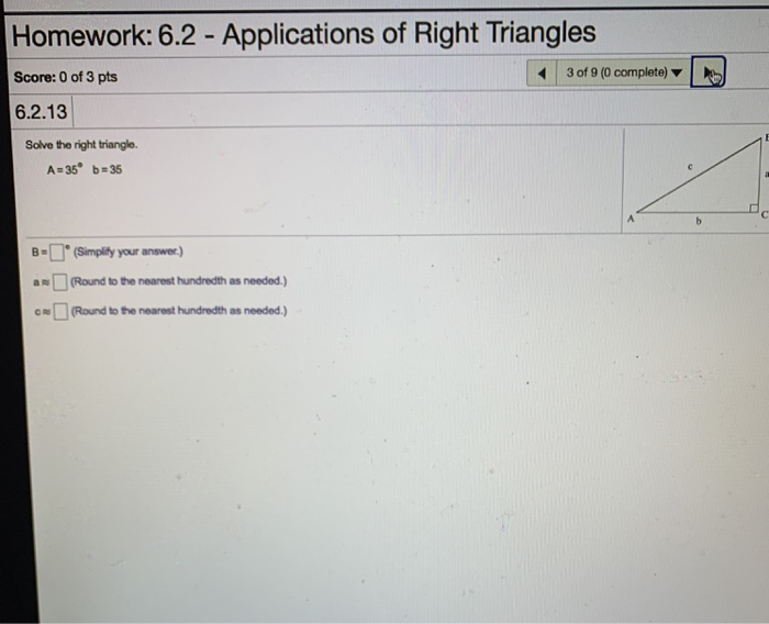Solved Homework: 6.2 - Applications of Right Triangles | Chegg.com