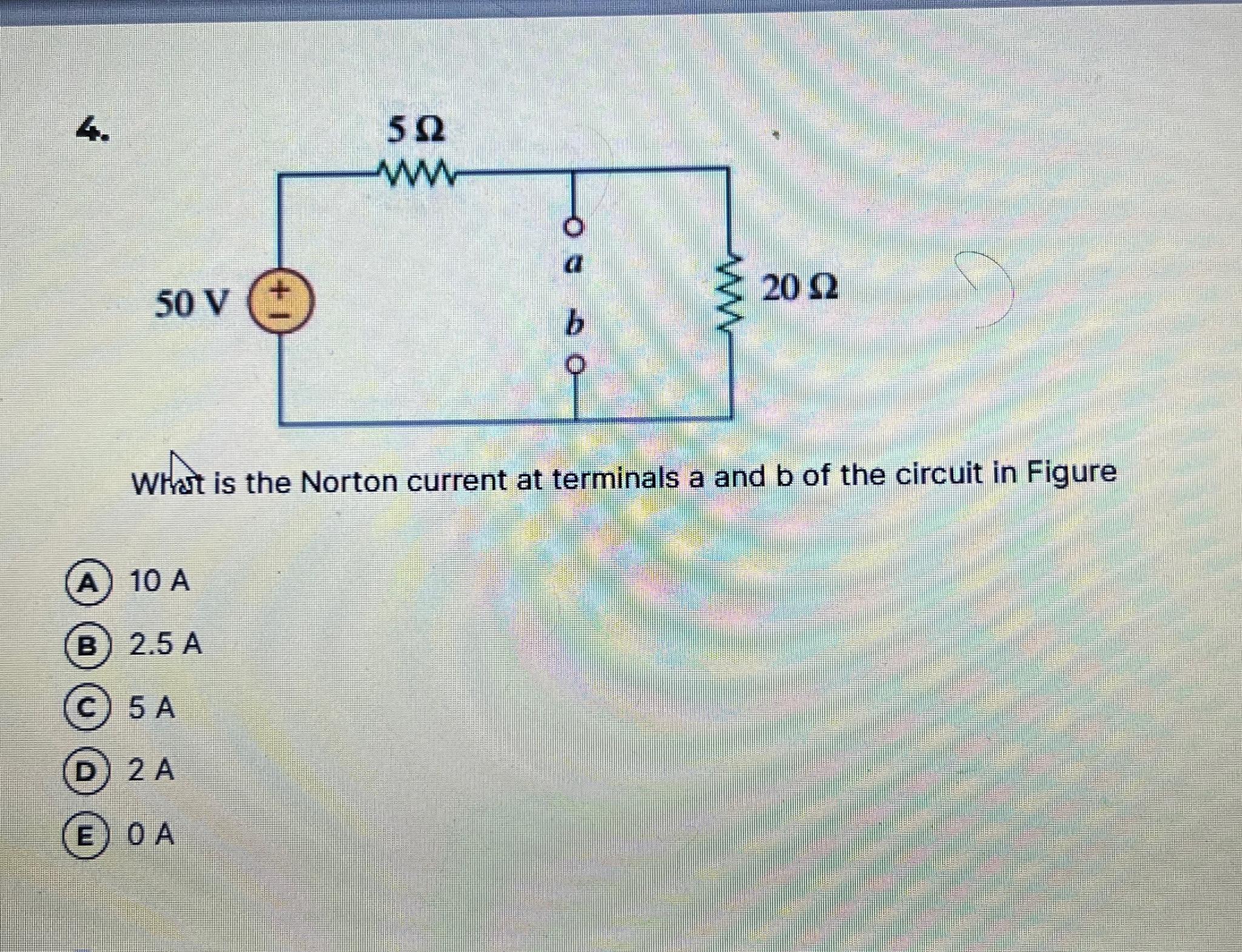 Solved What is the Norton current at terminals a and b ﻿of