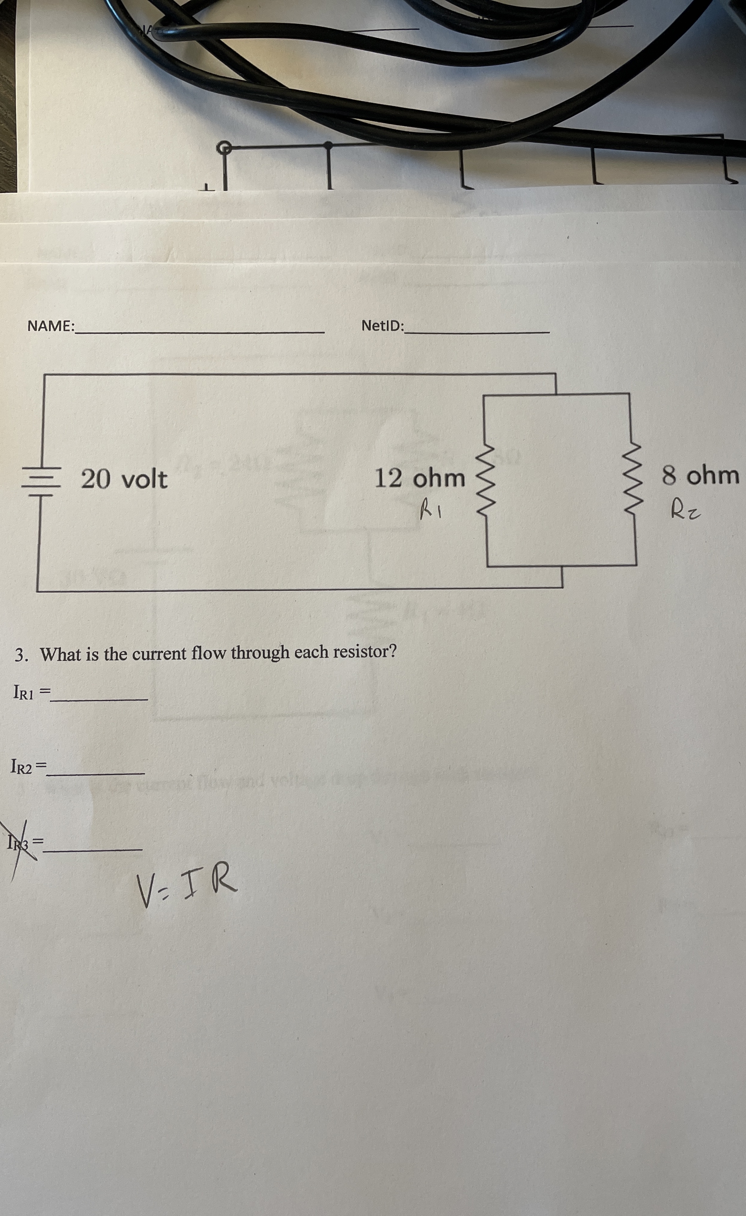 What is the current flow through each