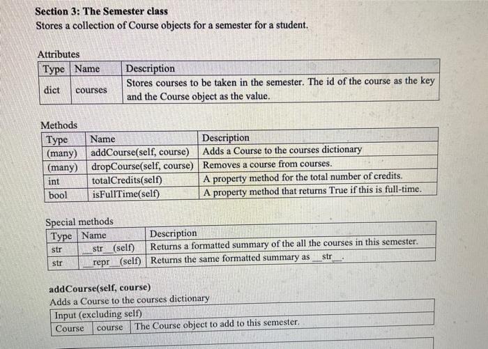 Solved - PART 1- - Section 1: The Course class A storage | Chegg.com