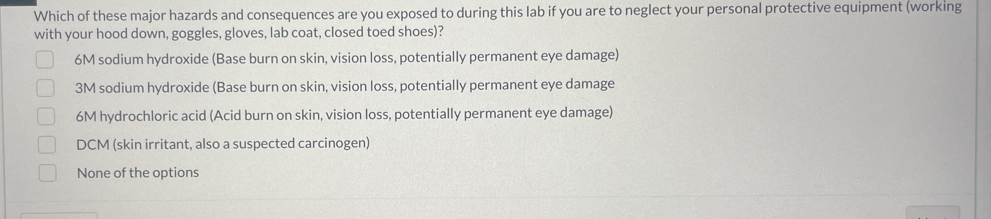 Solved Which of these major hazards and consequences are you | Chegg.com