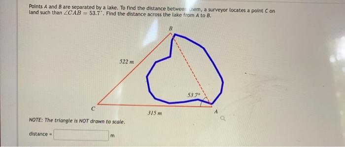 Solved Points A and B are separated by a lake. To find the | Chegg.com