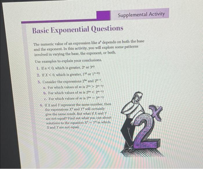 Solved Supplemental Activity Basic Exponential Questions The | Chegg.com