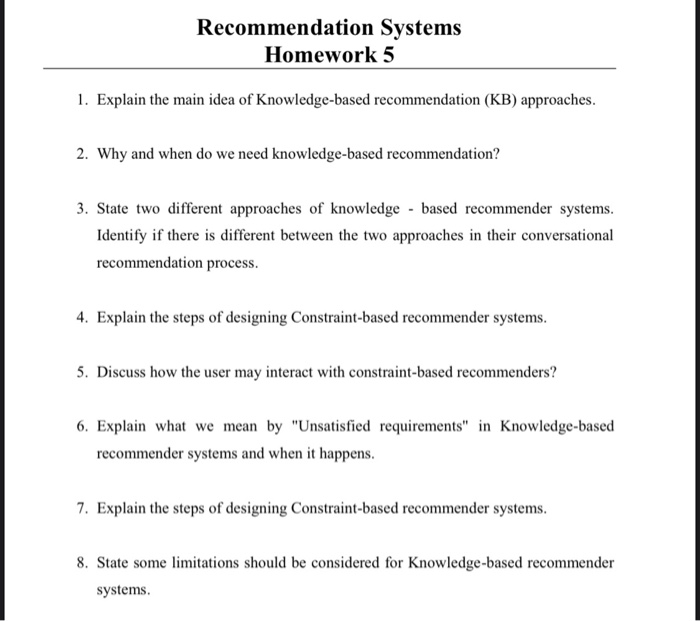 homework recommendation system