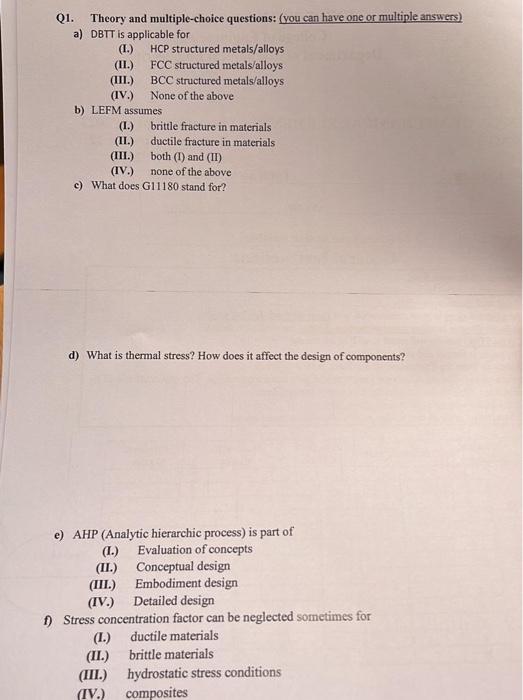 Solved Q1. Theory and multiple-choice questions: (you can | Chegg.com