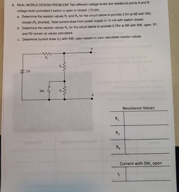 Solved 8. REAL WORLD DESIGN PROBLEMI Two Different Voltage | Chegg.com