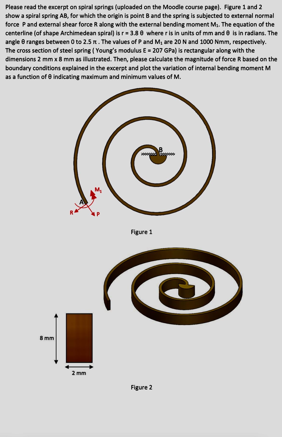Please read the excerpt on spiral springs (uploaded | Chegg.com