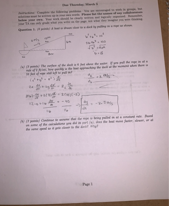 Solved Due Thursday, March 5 Instructions: Complete the | Chegg.com
