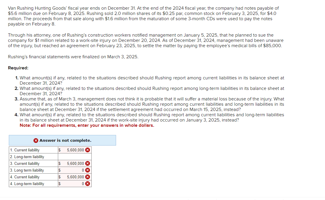 Solved Van Rushing Hunting Goods' fiscal year ends on | Chegg.com
