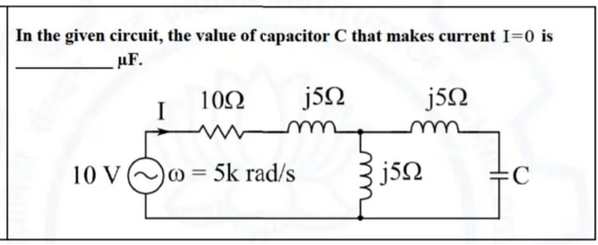 In the given circuit, the value of capacitor C ﻿that | Chegg.com