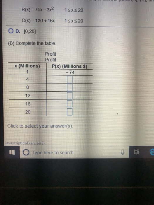 Use The Revenue And Cost Functions Below To Answer Chegg Com