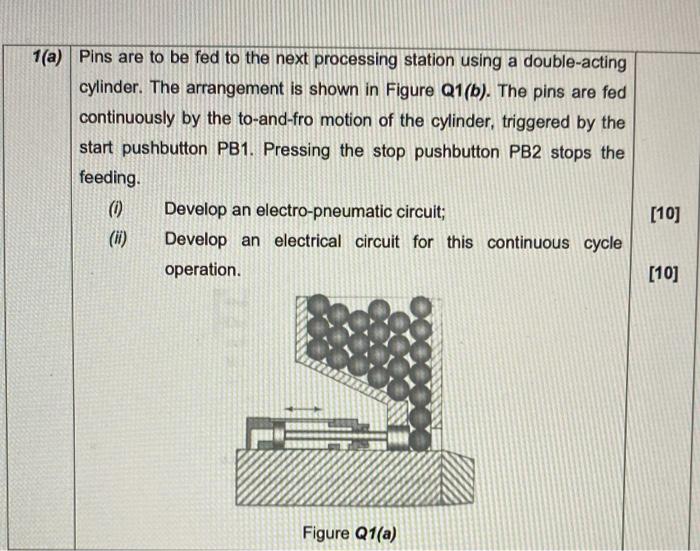 Solved 1 A Pins Are To Be Fed To The Next Processing Chegg Com