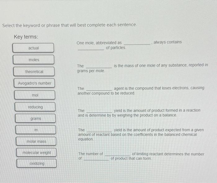 Solved Select The Keyword Or Phrase That Will Best Complete