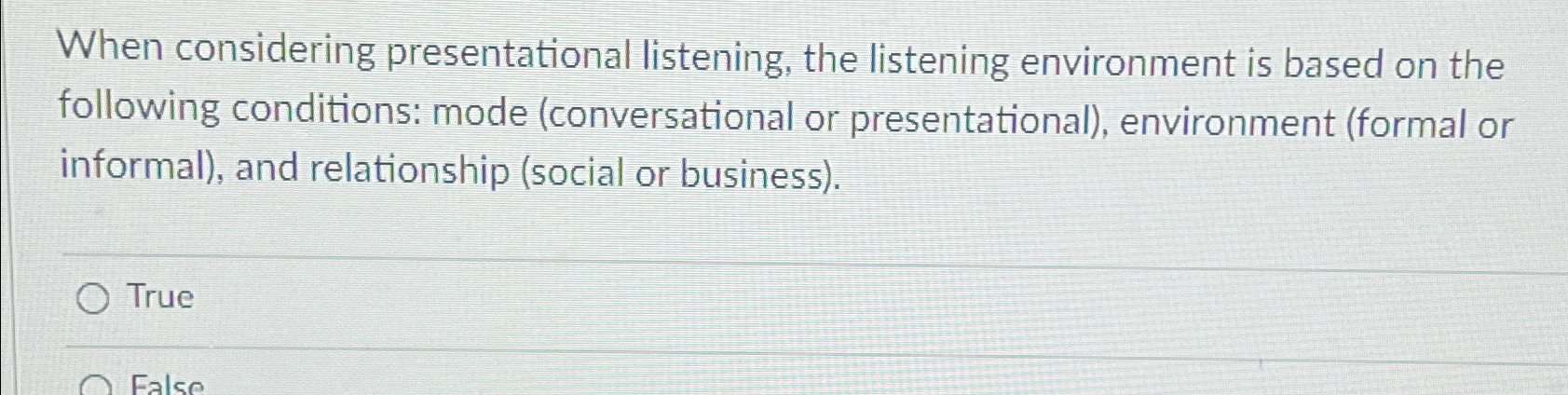 Solved When Considering Presentational Listening The Chegg