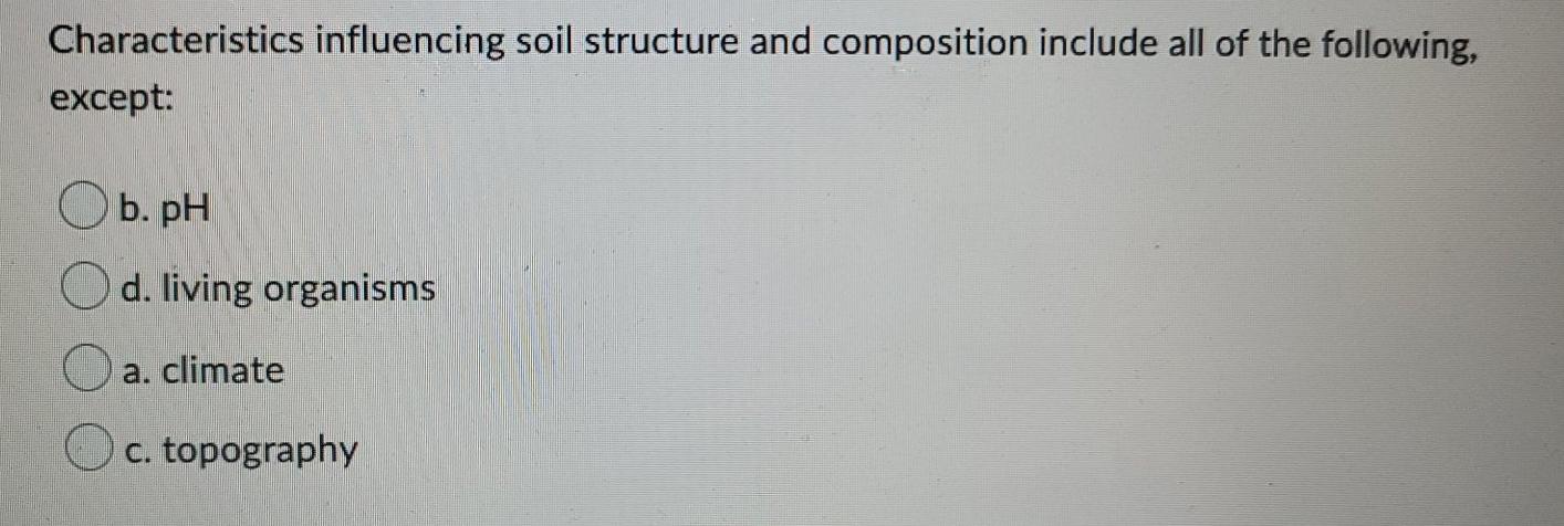 Solved Which Of The Following Soil Horizons Generally | Chegg.com