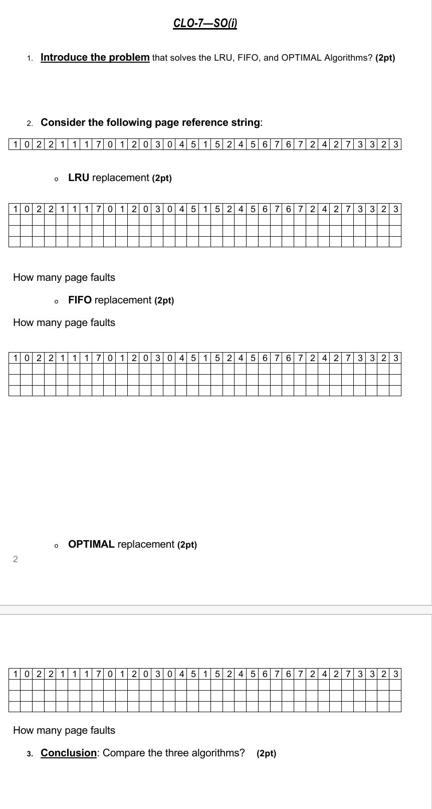 Solved COURSE NAME: Operating Systems COURSE CODE: | Chegg.com