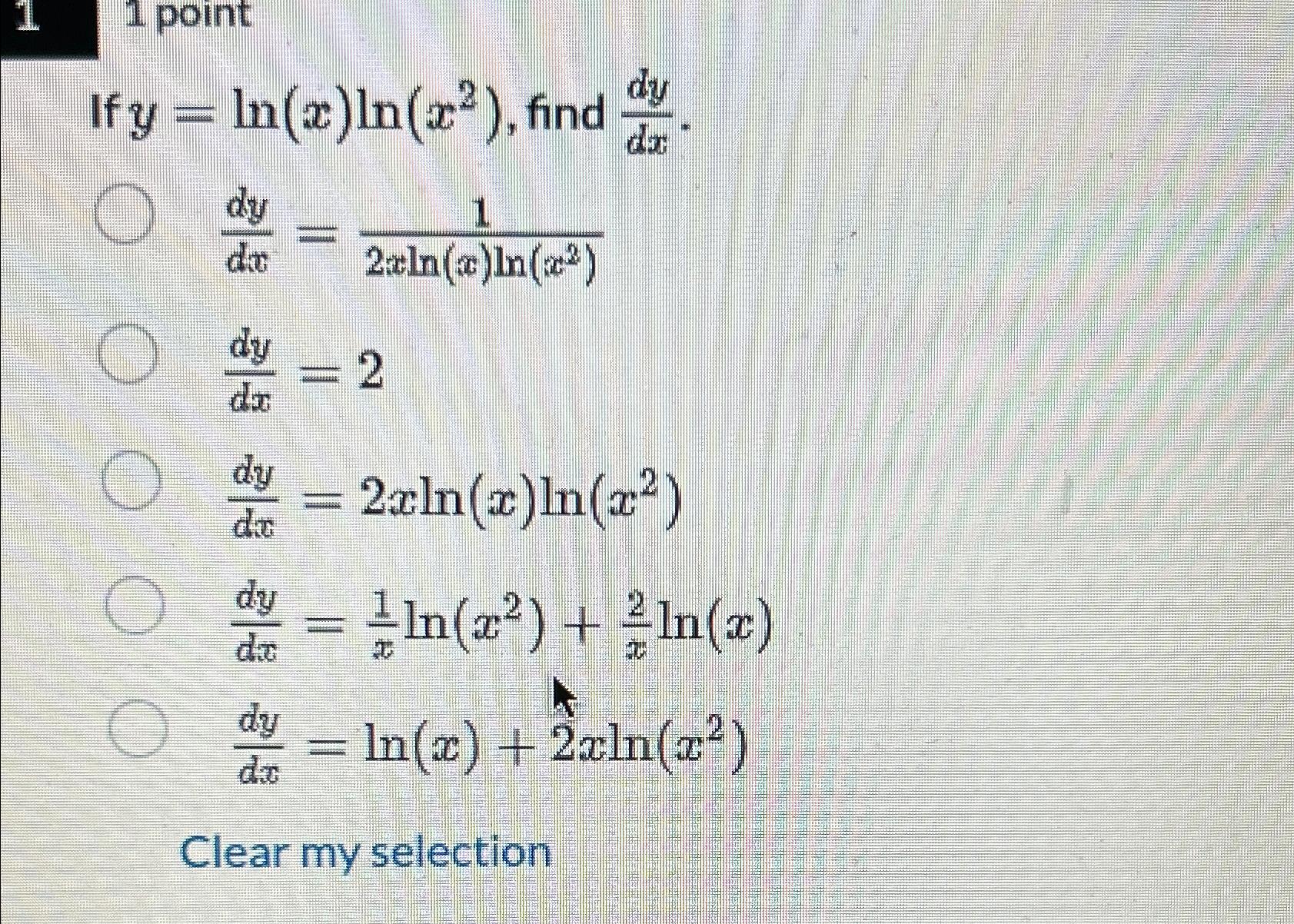 differentiation of ln x^2