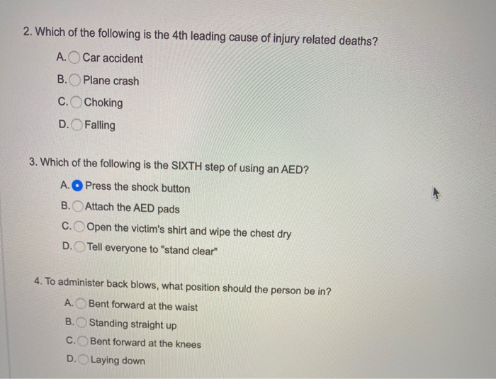 Solved 2. Which of the following is the 4th leading cause of | Chegg.com