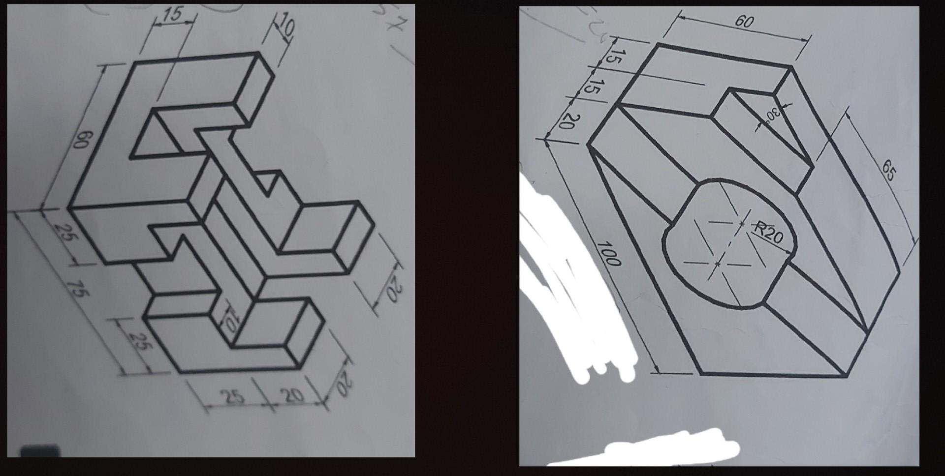 Solved autocad drawing 2d projection section line by hatch | Chegg.com