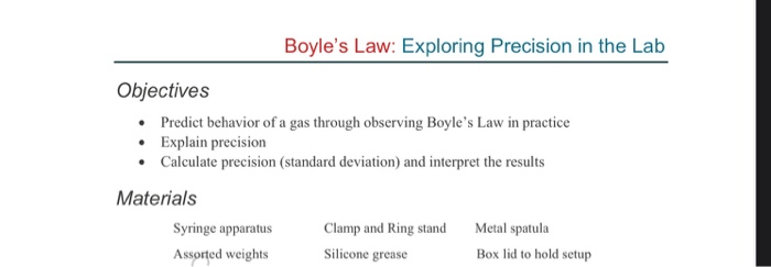 boyle's law experiment leaving cert