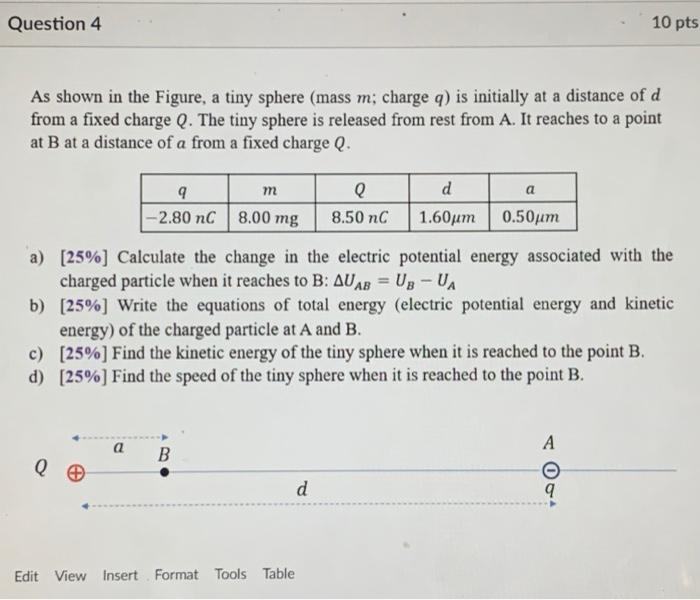 Solved Question 4 10 pts As shown in the Figure, a tiny | Chegg.com