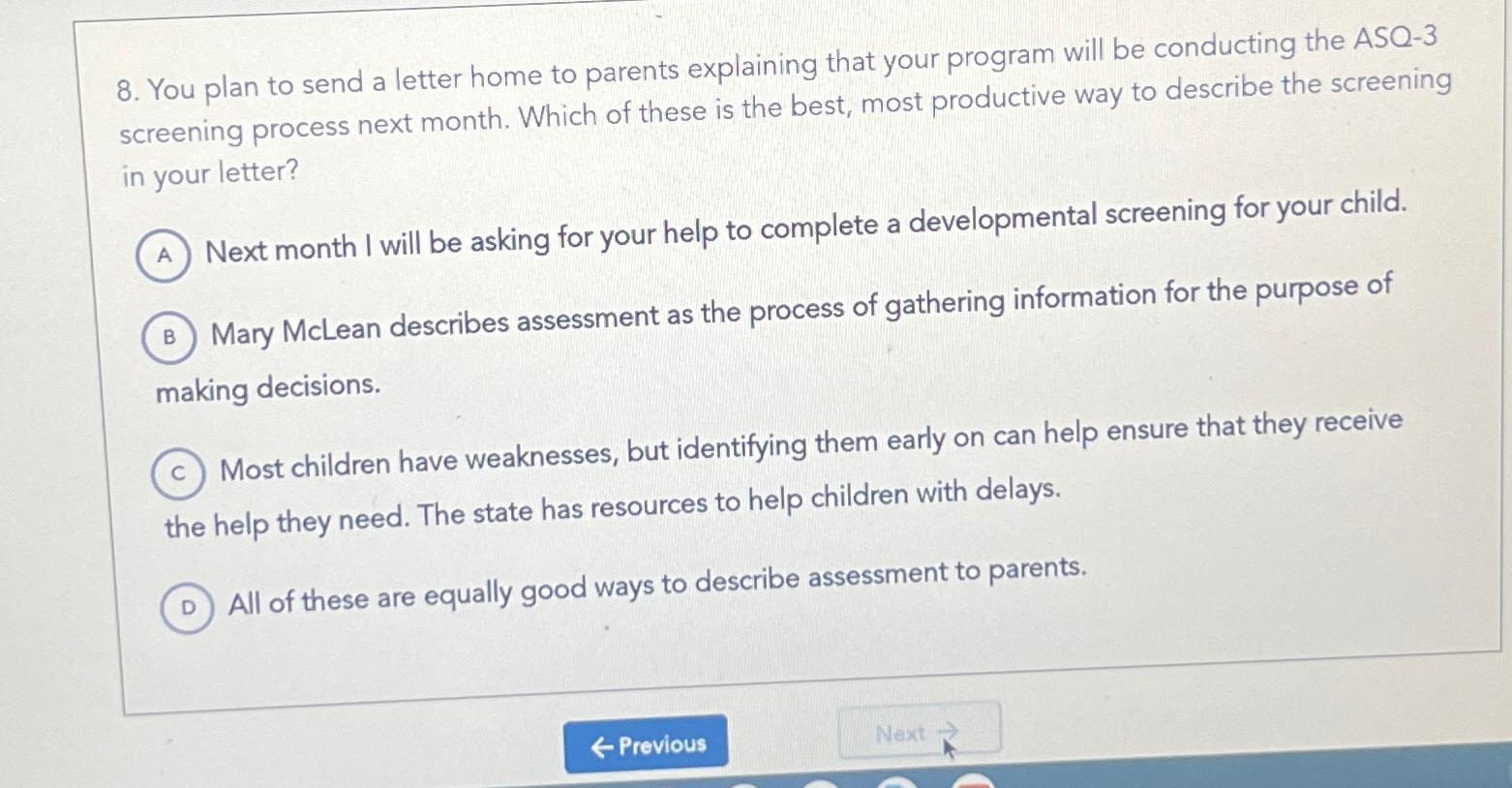 Solved You plan to send a letter home to parents explaining