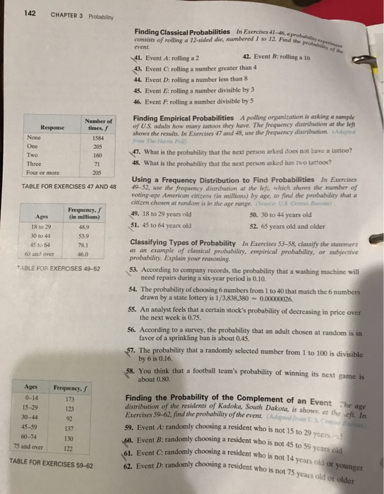 Solved 142 CHAPTER 3 Probability Finding Classical | Chegg.com