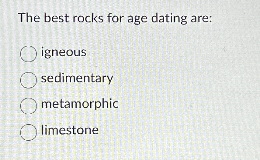 Solved The best rocks for age dating | Chegg.com