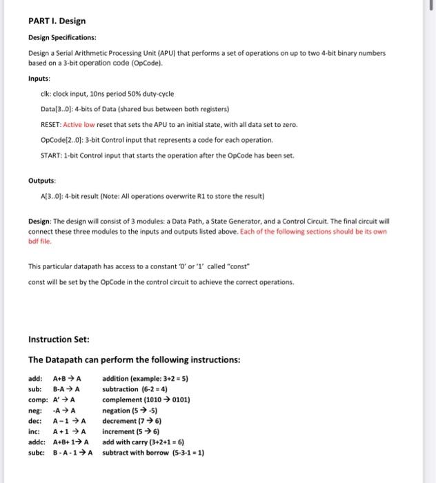 Solved Name: EECF, 2650 Logic Design Project 6 Design of | Chegg.com