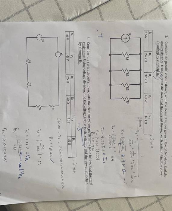 Solved 2. Consider The Parallel Circuit Shown, With The | Chegg.com