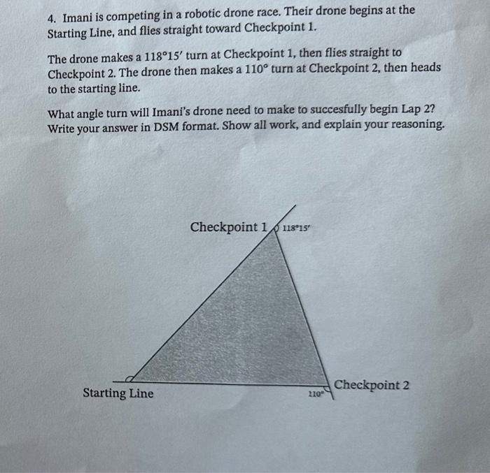 Solved 4. cheyenne is competing in a robotic drone race. | Chegg.com