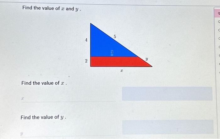 find the value of x related questions
