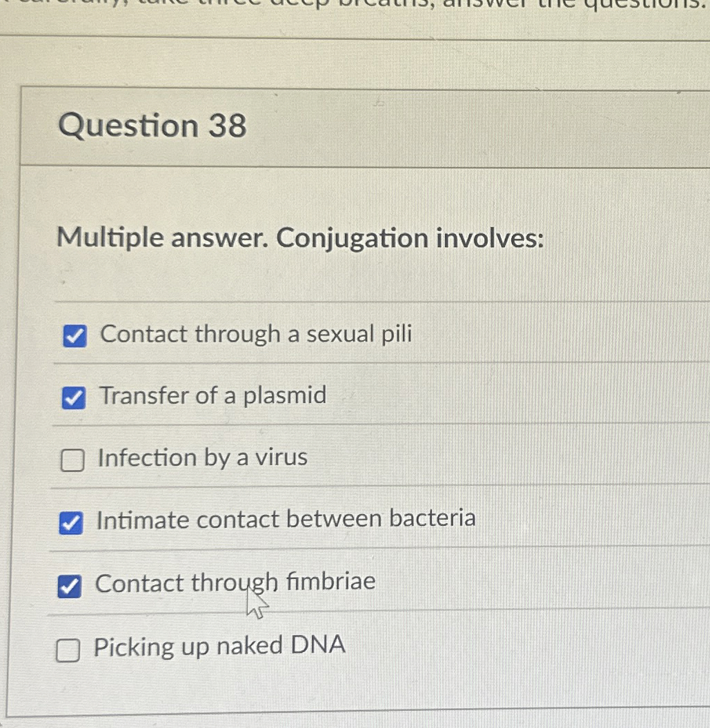 Solved Question Multiple Answer Conjugation Chegg Com