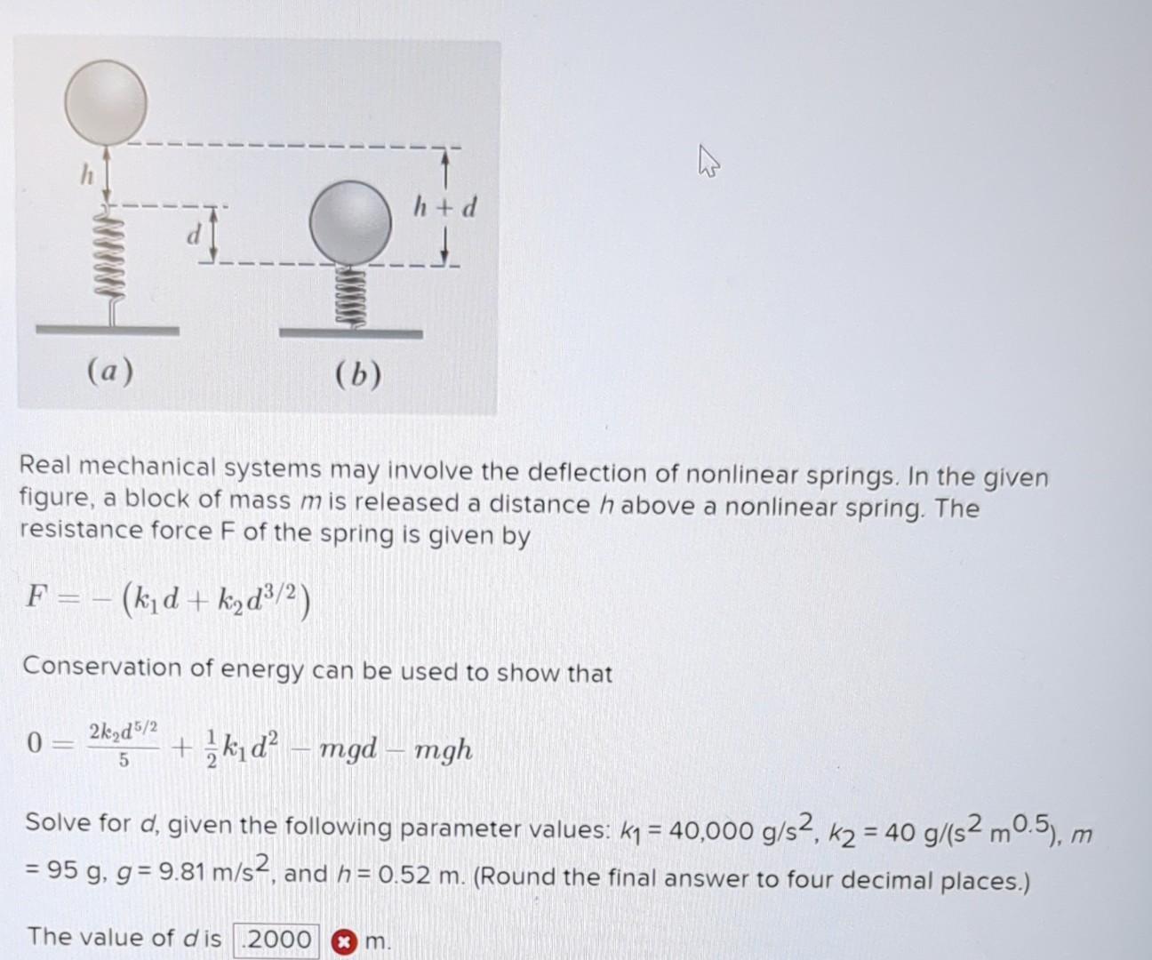 Solved Real mechanical systems may involve the deflection of | Chegg.com