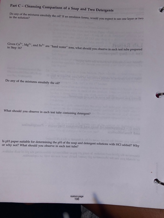 Lab Report Part A Soap Preparation Should you