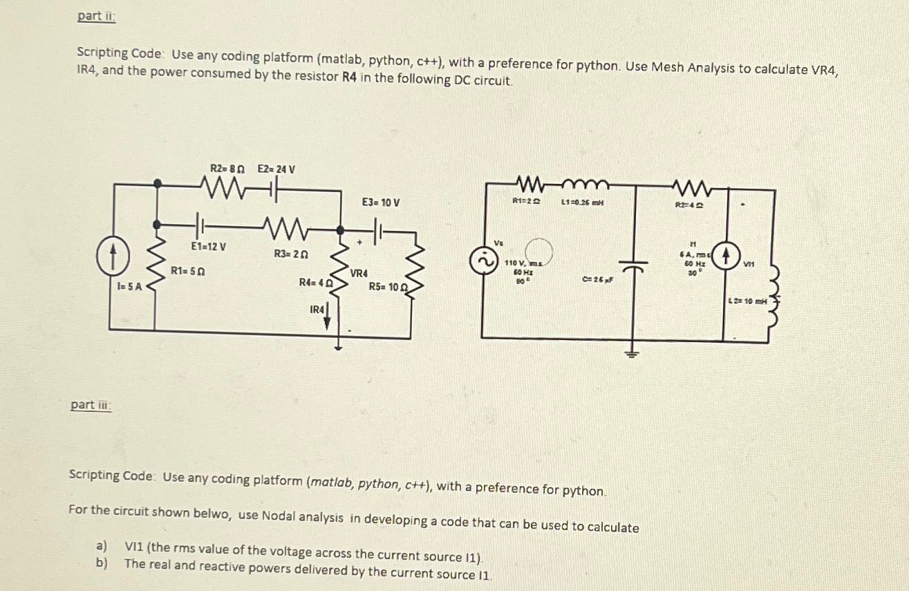 Solved Please solve part iii the ac circuit and use | Chegg.com