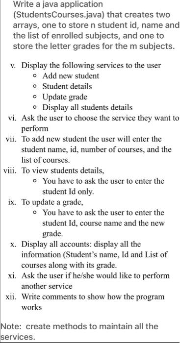 Solved Write a java application (Students Courses.java) that | Chegg.com