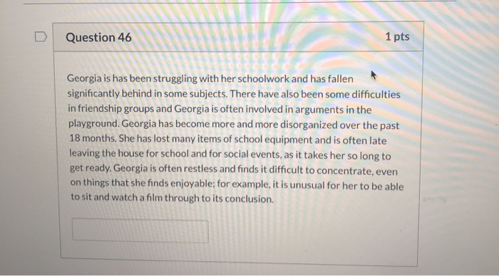 Solved Question 46 1 pts Georgia is has been struggling with | Chegg.com