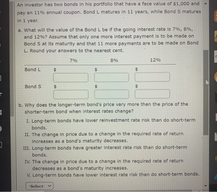 Solved An Investor Has Two Bonds In His Portfolio That Have | Chegg.com