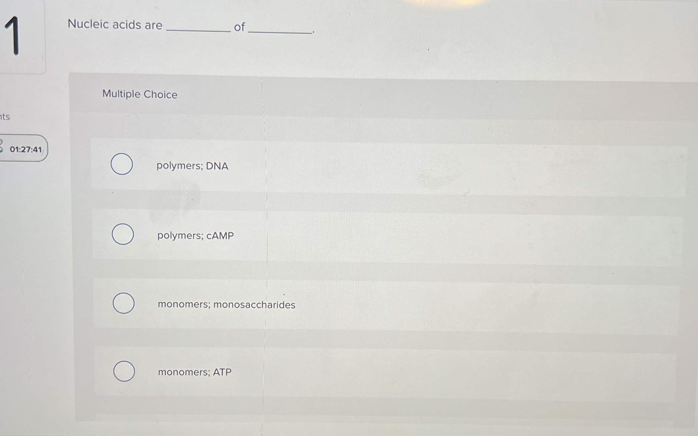 Solved 1 ﻿Nucleic acids are Multiple | Chegg.com