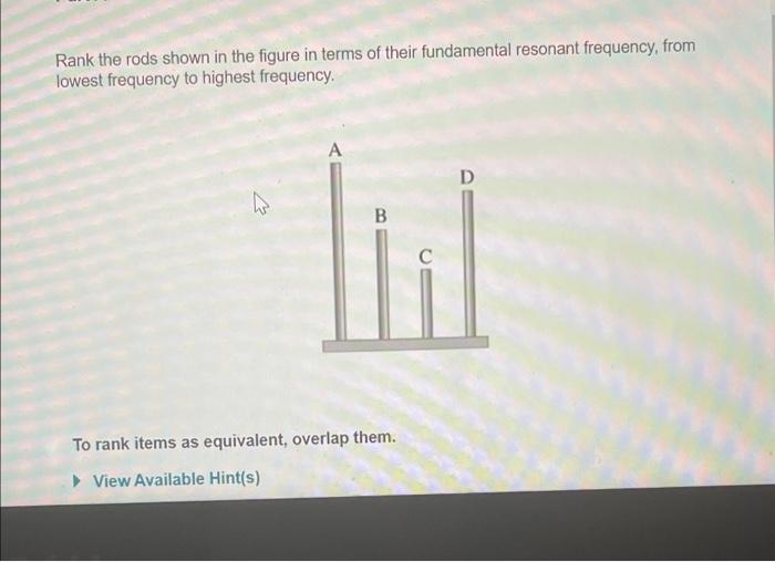 Solved Rank the rods shown in the figure in terms of their | Chegg.com