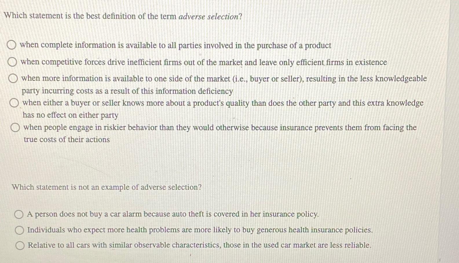 Solved Which statement is the best definition of the term | Chegg.com