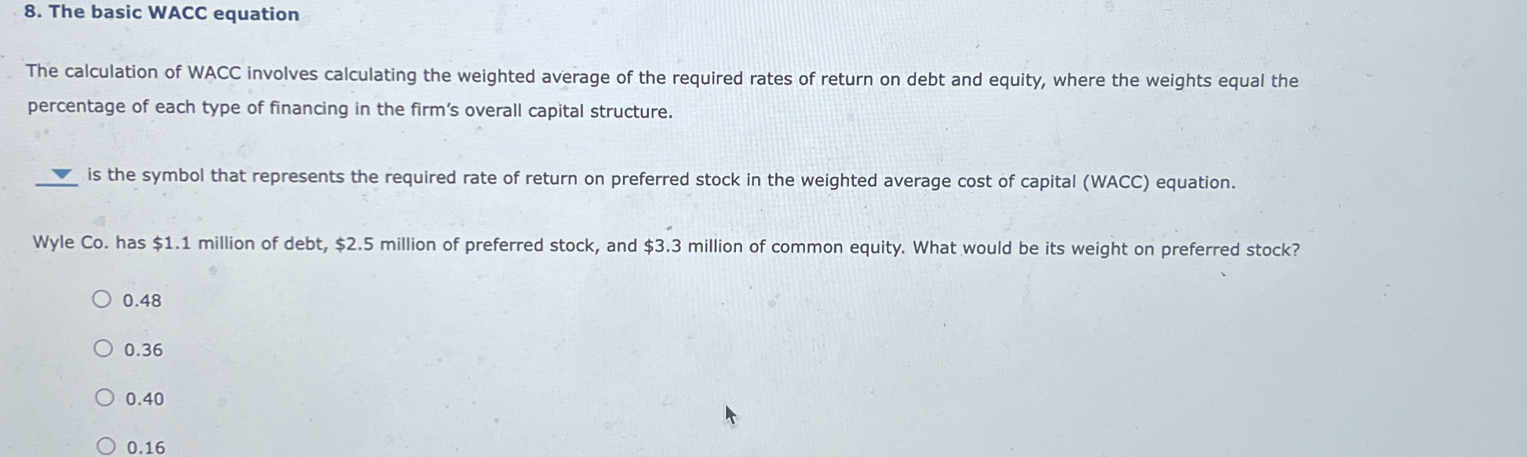 Solved The basic WACC equationThe calculation of WACC | Chegg.com