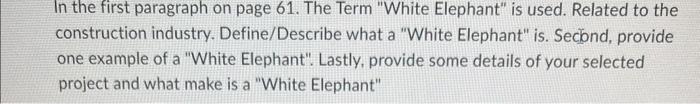 Solved In the first paragraph on page 61 . The Term 
